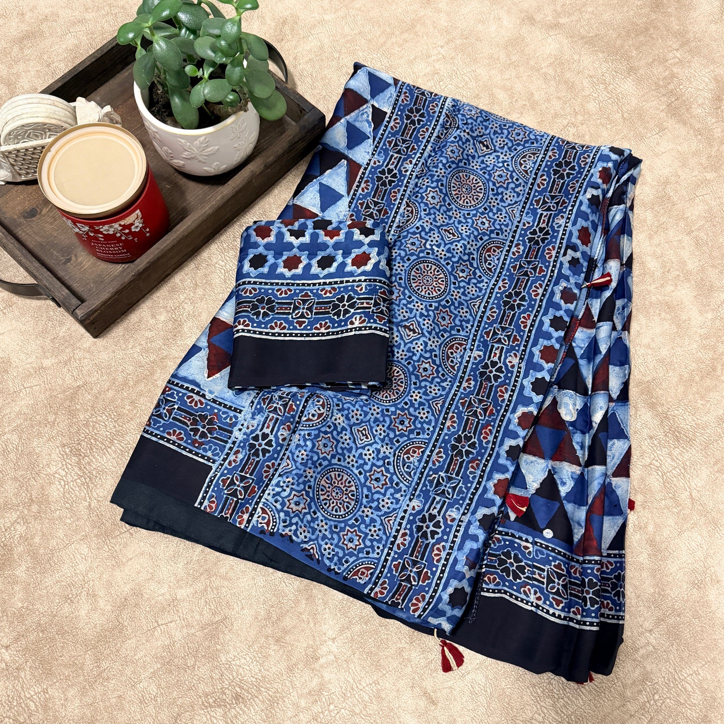 Pure Modal silk using Handblock