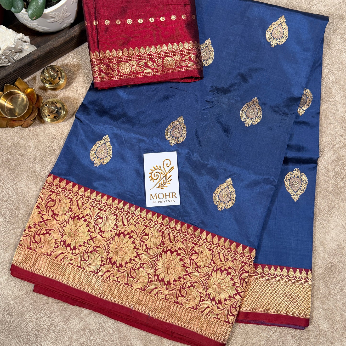 Ink blue/Maroon Pure Katan