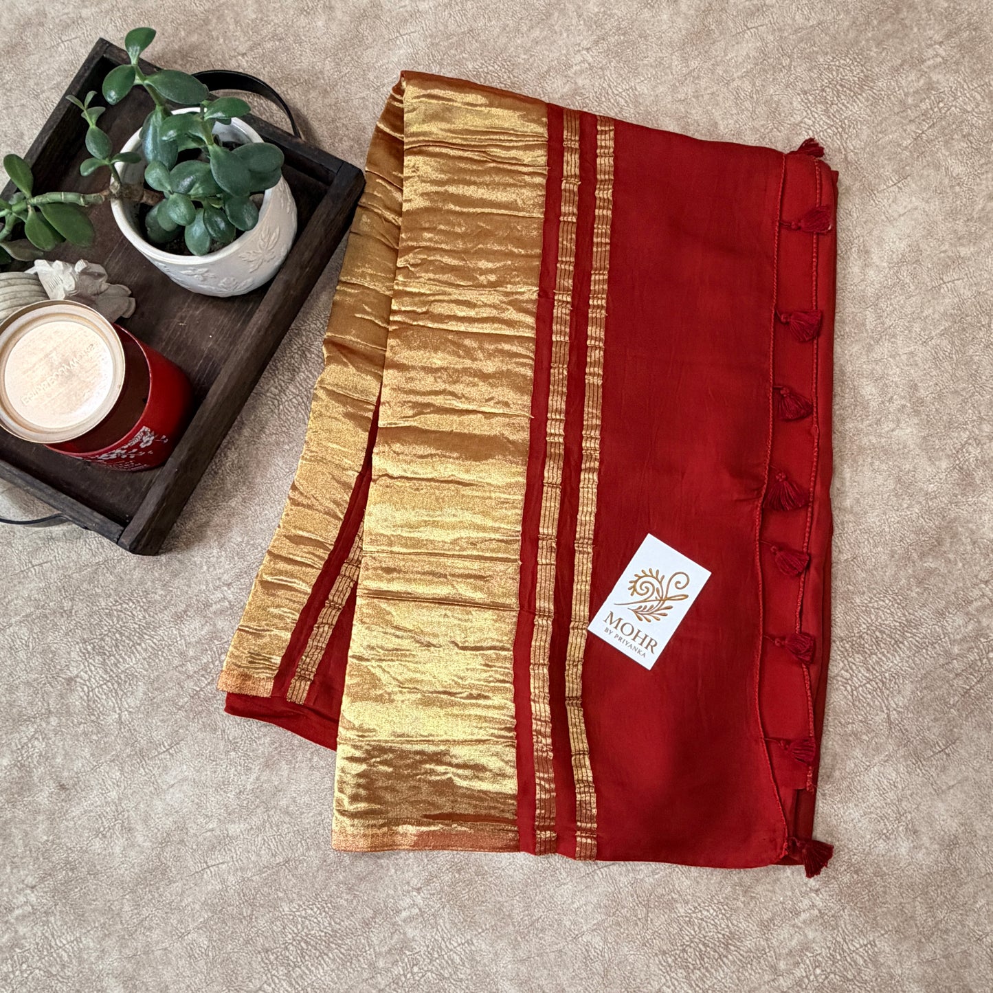 Maroon Pure Modal Silk Saree