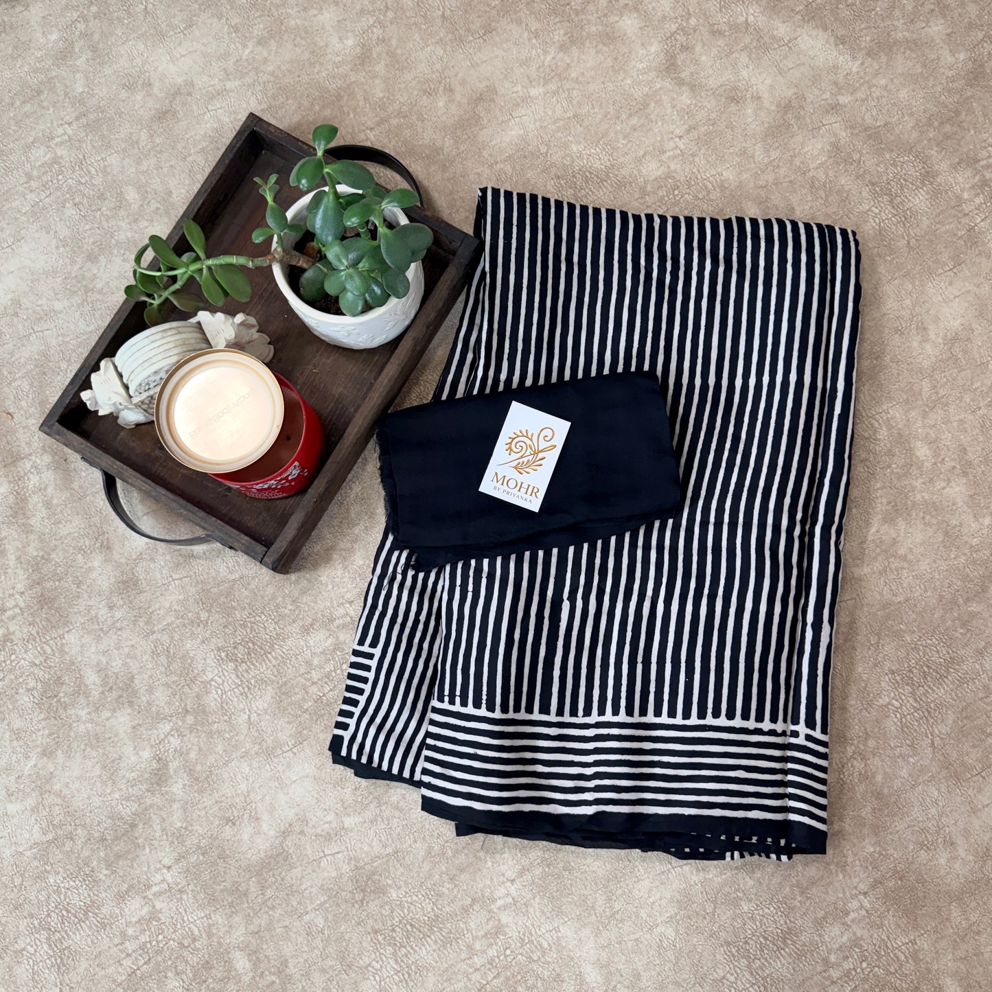 Pure Modal silk using natural dye handblock