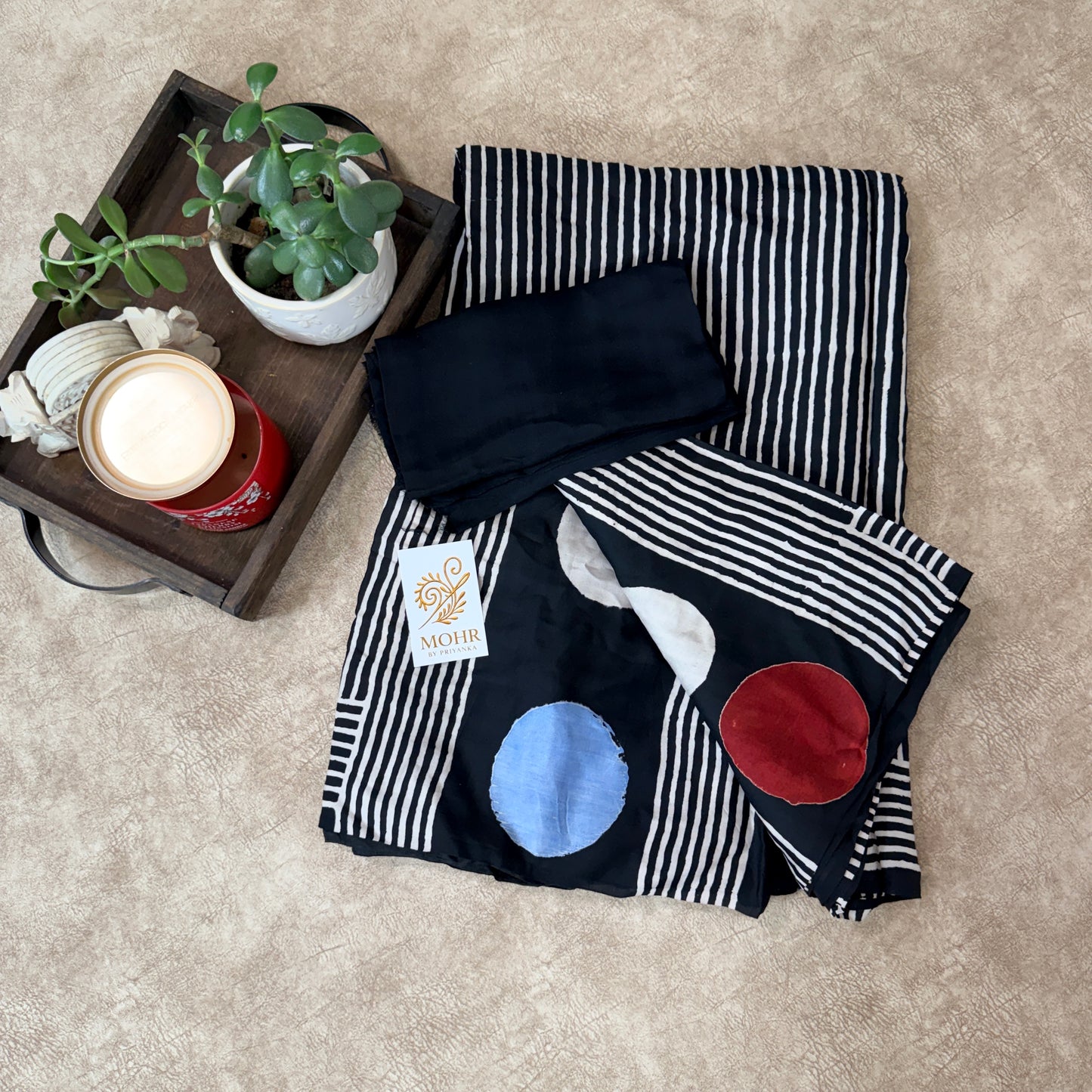 Pure Modal silk using natural dye handblock