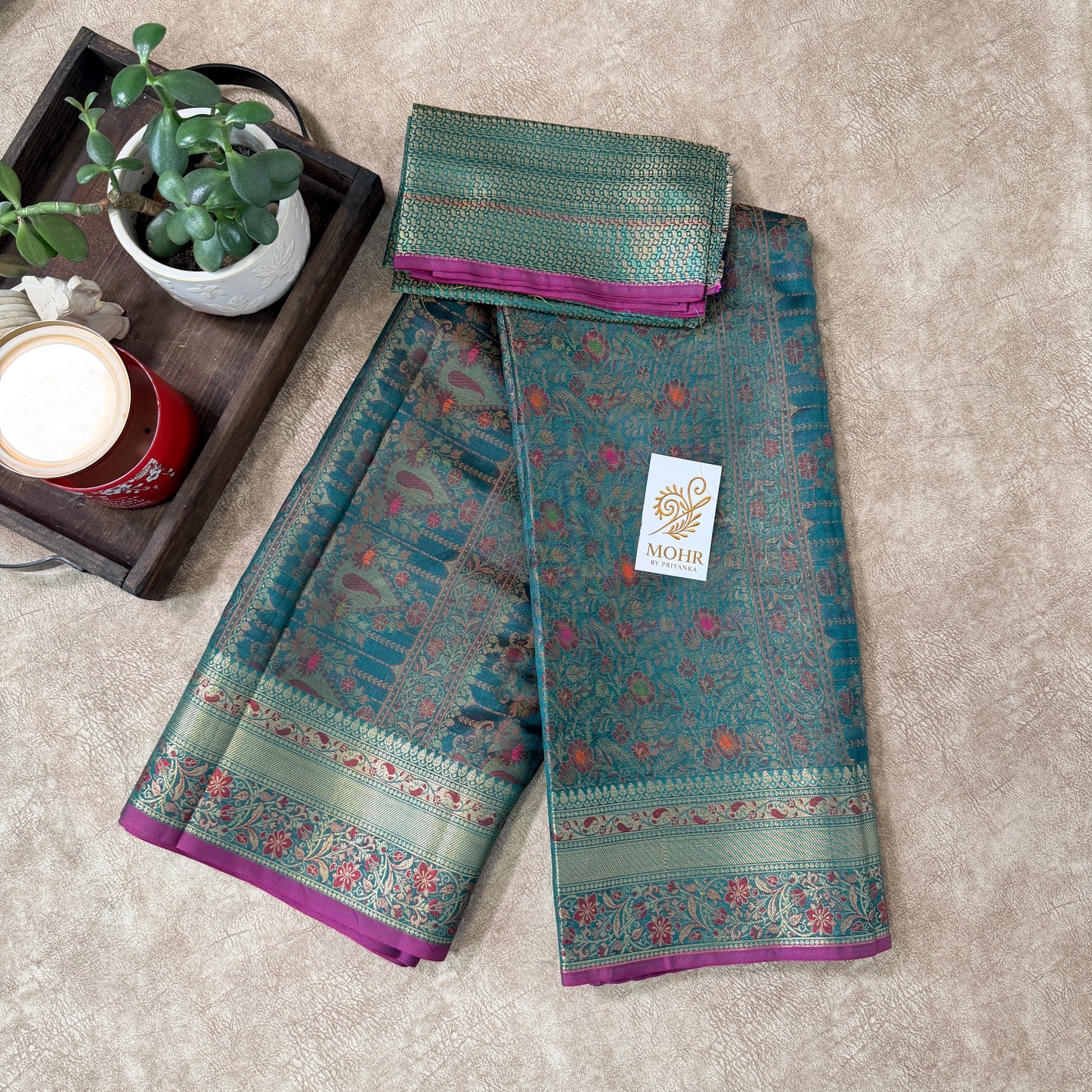 Bottle Green Pashmina Jaal