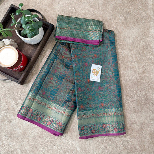 Bottle Green Pashmina Jaal