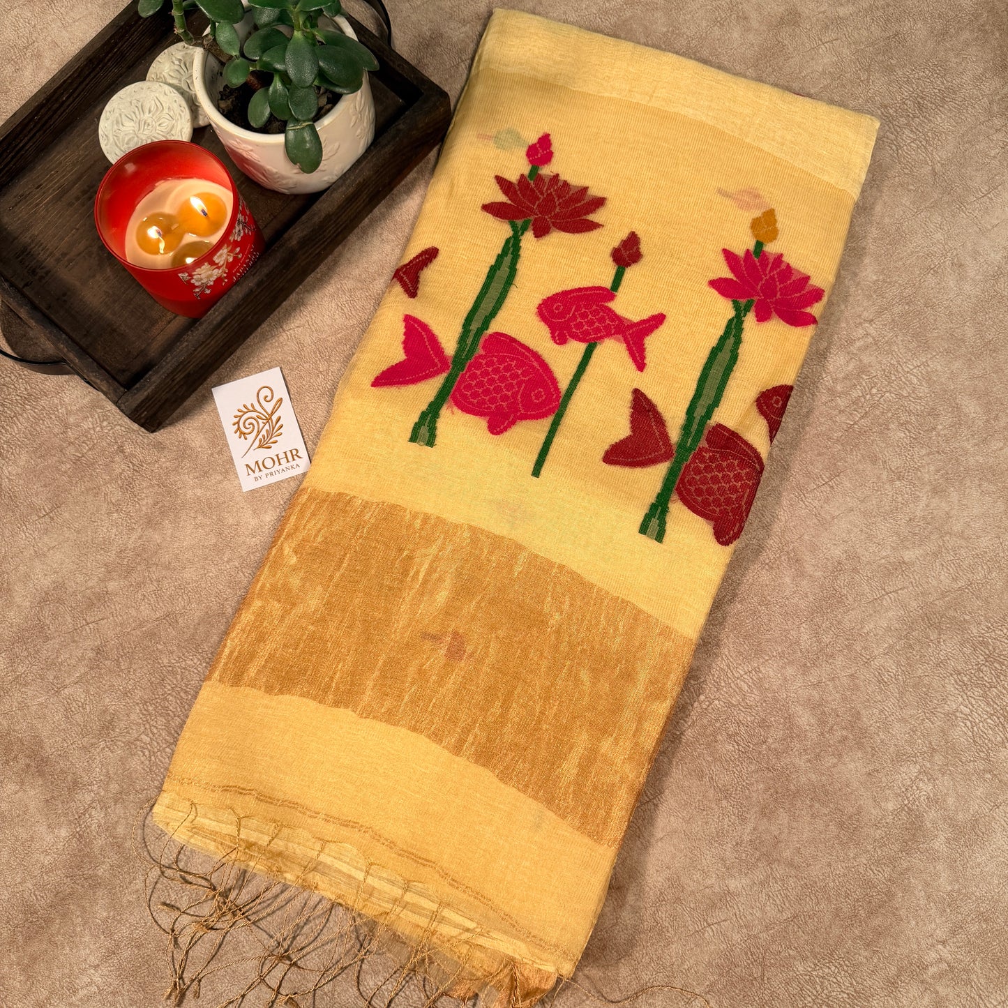 Pastel Yellow Silk Linen