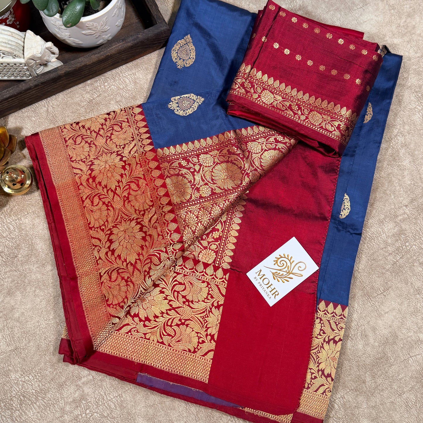 Ink blue/Maroon Pure Katan