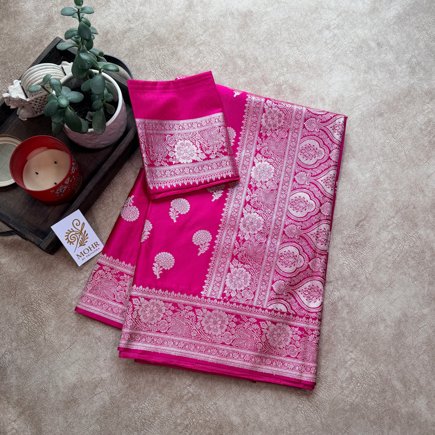 Hot Pink Premium Mashru Katan Silk