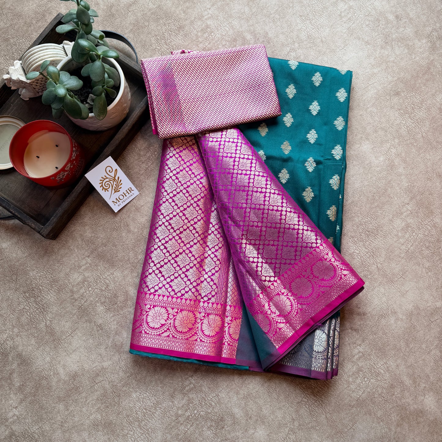 Rama Green/Magenta Soft silk