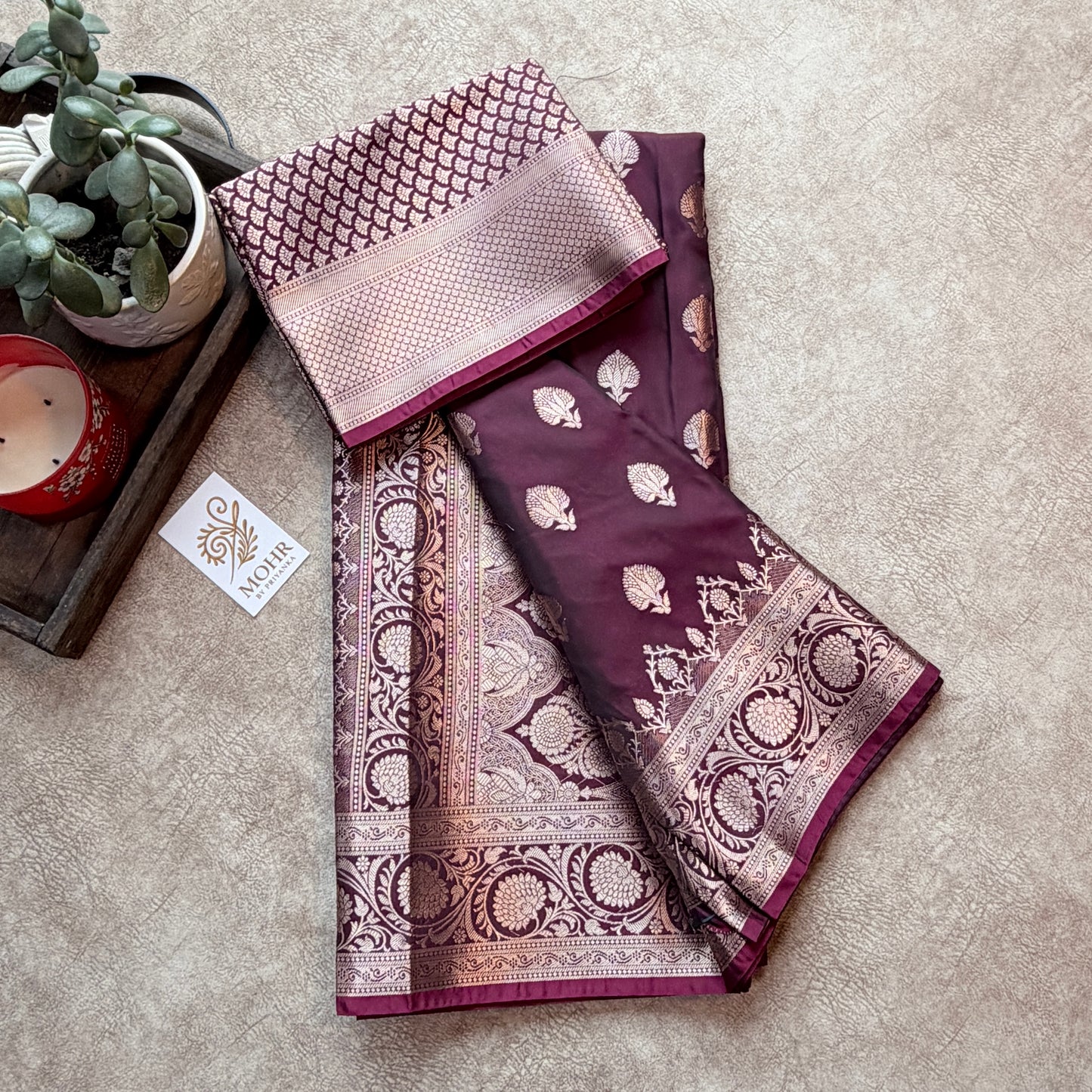 Wine Semi-Katan silk