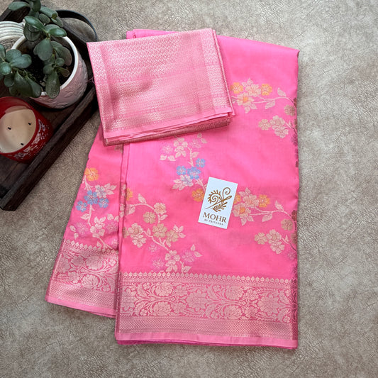 Pink semi Katan silk